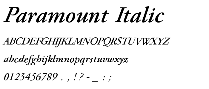 Paramount Italic font